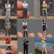 Real Person Miniature Figure 1/87 1/64 1/43 1/24 1/18 Male Standing posture Short skirt beauty Female Dog 3D Print Model Props