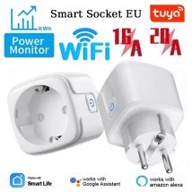 Inteligentna wtyczka WiFi EU 16A/20A z funkcją monitorowania czasu zasilania Sterowanie aplikacją Tuya Smart Life Współpracuje z Alexa Google Home
