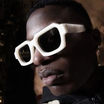 Vintage quadratische Punk Sonnenbrille Männer Frauen Luxusmarke Mode Rechteck Sonnenbrille für männliche zweifarbige Brillen mit dickem Rahmen