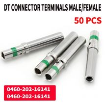 50PCS DT 1.5mm Series Stainless Steel Pin Contact 0462-201-16141 0460-202-16141,16AWG Deutsch Crimp Solid Female & Male Terminal