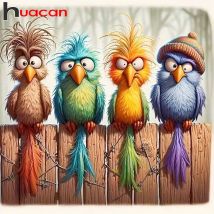 Huacan 5D DIY Diamond Painting Cartoon Bird Full Square Round Drill Rhinestones Mosaic Art New Collection 2025 Wall Decor