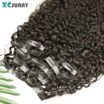 Curly Clip In Hair Extensions Human Hair Seamless PU Clip Ins Human Hair Extensions Double Drawn Skin Weft Clip In For Women