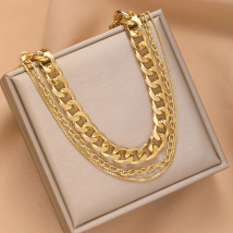 Punk Heavy Metal kubanische Kette Halskette für Frauen mehr schicht ige klobige dicke Glied Halsreif Grunge Schmuck Steampunk Männer Accessoires neu