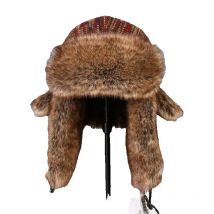 B-8433 Man Bomber Hat Rex Rabbit Fur Trapper Hats Winter Snow Caps Russian Ushanka Hat Earflap Ski Cap