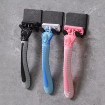 Adhesive Razor Holder Wall Mounted Bathroom for Shower Hooks Rack Gillette Shaver Shaving Holder Black Plastic Hook
