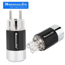 Monos audio e109r/f109r 99.998% rhodinierter schuko eu-Netz stecker aus reinem kupfer europäischer stecker iec buchse stecker