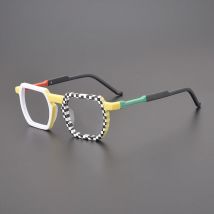 Montatura per occhiali quadrati con struttura smerigliata montatura per occhiali da vista retrò abbinata a colori di marca di lusso da uomo e da donna