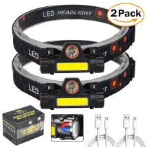 Lampada frontale a LED COB ricaricabile da 1/2 pezzi, potente faro magnetico potente, torcia frontale impermeabile super luminosa per la pesca all'aperto