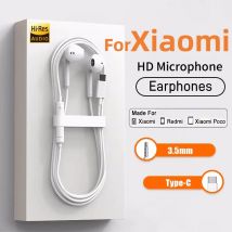 Cuffie originali per TypeC Redmi Note K50 Xiaomi 15 14 13 12 11 10 Pro Samsung Huawei Auricolare cablato 3.5mm AUX Auricolari In-Ear