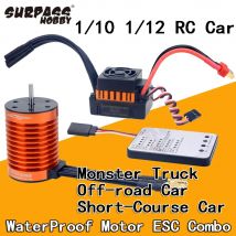 1:10 1:12 1:14 RC Część Wodoodporny F540 3300KV 4370KV Bezszczotkowy silnik W/60A ESC dla Wltoys 144001 124019   RC 124018   Truck Buggy