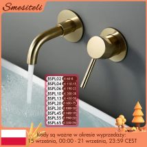 Bateria umywalkowa bateria łazienkowa kran do zlewu ścienny mosiądz matowy czarny z pojedynczym uchwytem gorąca zimna woda biała róża złoty zestaw
