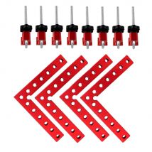 Paquete de 4 cuadrados de posicionamiento de aleación de aluminio de 90 grados, Clip de ángulo recto, abrazadera de esquina tipo L, herramienta de sujeción de carpintero para carpintería