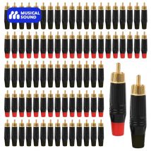 Suono musicale 50 pezzi spina RCA cavo coassiale adattatore Audio Audio Phono placcato oro saldatura 24K oro altoparlante connettori RCA