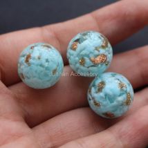 10 Stück 10 12 14 16 mm Lampwork-Glasperlen, runde modische Perlen mit Gold, mehrfarbig, für die Herstellung von Schmuck, Armbändern und Halsketten