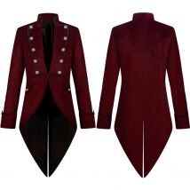 Gotische viktorianische Samtjacke, revivalliche Kleidung für Männer, Weihnachts-Steampunk-Vintage-Frack, mittelalterlicher Mantel.