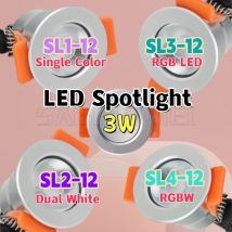 Miboxer SL1/2/3/4-12 LED Faretto impermeabile Lampada da armadio Vetrina da incasso Mini monocolore CCT RGB RGBW Dimmerabile
