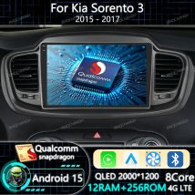 Android 15 Car Radio For Kia Sorento 3 2015 2016 2017 2018 BT Carplay Auto Multimedia Video Player 4G LTE 5G WIFI GPS 2DIN QLED