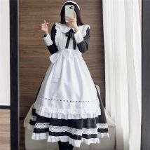Männer Dienst mädchen Kostüm plus Größe 5xl Mädchen Kleider Frau schwarz weiß langes Kleid Dienst mädchen Cosplay Lolita lässig Sommer Dienst mädchen Kleid Männer Outfits