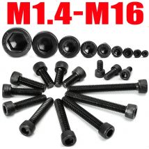 M2M3M4M5M6M8M10M12M14M16 Kohlenstoffstahl Güteklasse 12.9 DIN912 Innensechskantschrauben Schwarz Metrisches Gewinde Sechskant Maschinenschrauben DIY-Bolzen
