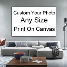 Custom Canvas Painting Wedding Family  Kids Landscape Any Photos Waterproof Posters Prints Wall Art Living Room Home Decor