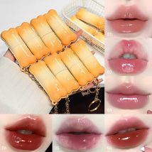 PINKCOCO Bear Doodle Mirror Lip Glaze - Długotrwały błyszczący błyszczyk do ust, przyjazny dla studentów, rozjaśniająca skórę szminka w kolorze nude