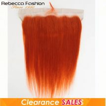 Rebecca Body Wave Hair Lace Frontal Closure 13x4 Ear To Ear Frontal 100% Remy Human Hair Lace Frontal Ginger Orange on Sales