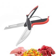 Küchenschere aus Edelstahl, 6-in-1, multifunktionale Gemüseschere mit Schneidebrett, Messer, Lebensmittelschneider für die Küche