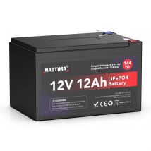 Batteria Nastima 12V 12Ah LiFePO4 batteria integrata BMS litio ferro fosfato per kit di pannelli solari, passeggini, camper, barche