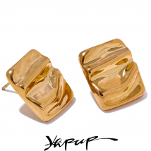 Yhpup Minimalistische Edelstahl Quadratische Kleine Tägliche Ohrstecker Fleck Weniger Metall Textur Trendy Charm Schmuck Bijoux Femme