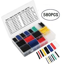 580 Stück 2:1 Schrumpfschlauch-Set, 6 Farben, 11 Größen, verschiedene Schläuche, Kabeldraht-Set für Heimwerker