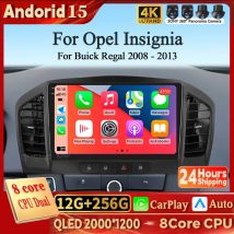 Android 15 Carplay Android 2 DIN Autoradio für Opel Insignia 2008 2009–2012 Buick Regal 2009–2013 Android Auto Stereo GPS 4G AI