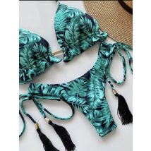 RUOTONGSEPT 2022 Neue Sport Bademode Weiblichen Push-Up Bikinis Sexy Bandage Frauen Badeanzug Drucken Zwei-Stück Badeanzug Strand tragen