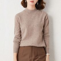 Herbst Winter Gestrickte Shirts Frauen Pullover Pullover Tops Mode Weibliche Lange Hülse Dünne Elastische Casual Mock neck Pullover
