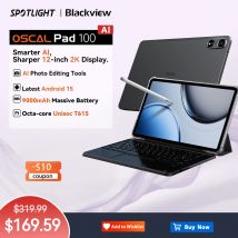 [Estreno mondiale] Blackview OSCAL PAD 100 Tablet 12'' 2K FHD+ Unisoc T615 12+24GB RAM 256GB ROM 9000mAh Android 15 4G Tablet PC
