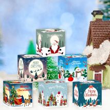 6/12 stücke 2024 Neue Weihnachten Candy Boxen Santa Claus Schneemann Elch Cookies Snack Boxen Weihnachten Neue Jahr Party Dekorationen navidad Noel