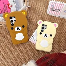 Cartoon Tier Bär süße weiche Silikonhülle für Samsung Galaxy S25 S24 Ultra S23 Plus S25Ultra S24Ultra S24+ Kawaii Handyhülle