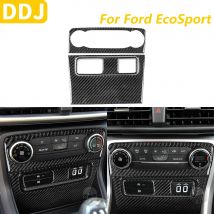 Per Ford EcoSport 2018-2025 Porta USB centrale in fibra di carbonio Aria condizionata Copertura del pannello AC Set decorativo Accessori auto Adesivo