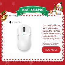Mouse Bluetooth Attack Shark X3, PixArt PAW3395, 26000 dpi, connessione tri-modale wireless 2,4 g, mouse da gioco macro leggero