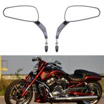 Specchietti retrovisori sinistro destro per moto neri e cromati per sostituzione specchietto laterale Harley Davidson Street Glide Road King