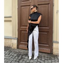 BKLD Sommer Satin Lose Rollkragen Ärmelloses Schwarzes Kleid Mode Asymmetrische Casual Kleid Party Clubwear Kleidung Für Frauen