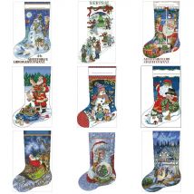 Weihnachten socken muster gezählt 11CT 14CT 18CT DIY Kreuz Stich Sets großhandel Kreuz-stich Kits Stickerei Hand