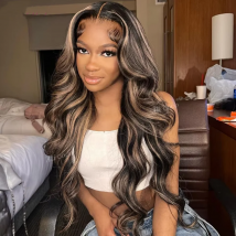 Upgrade Blonde Highlight Wig Human Hair 13x4 13X6 Lace Frontal Wigs For Women 180% Density Highlight Body Wave Human Hair Wigs