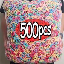 100/500 Stück Frauen Mädchen Bunte Nylon Elastische Haarbänder Pferdeschwanz Halten Haargummi Gummibänder Scrunchie Kinder Haarschmuck