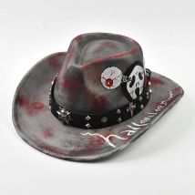 Halloween Schädel Druck Fedoras Hut Party Cosplay Kostüm Kopfbedeckung Teufel Jazz Hut Requisiten Dekoration Lieferungen für Erwachsene Frauen Männer