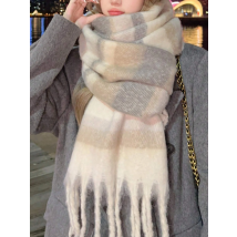 Mode neue Kaschmir Plaid Schal Frauen Winter verdicken warme große Schal Pashmina Quaste Schals weiche Decke Bandana dicken Schall dämpfer