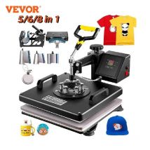 VEVOR Combo prasa termiczna 5/6/8 w 1 30*38CM 38*38CM Muntifunctional drukarka sublimacyjna transfer do kubka kapelusz płyta T-Shirt