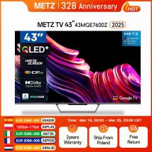 METZ QLED + 4K UHD Smart TV da 43 pollici con Google TV e schermo opaco antiriflesso Dolby Vision Dolby Atmos HDR Wi-Fi 2024 43 MQE7600Z