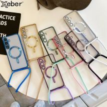 Crossbody-Halskettenband mit Magnetverschluss für Magsafe Clear Case für Samsung S26 S25 Ultra S24 S23 S22 S21 Plus Soft Cover