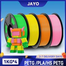 JAYO 4Rolls 3D PLA/ PETG/ High Speed Matte PETG Printer Filament 1.75mm 3D Printer Filament 5.5KG Neatly Wound PETG for 3D