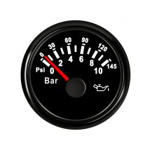 Auto 0-10Bar / 0-145Psi Display Oil Pressure Gauges Boat 52mm 10-184ohm Input Signal Oil Pressure